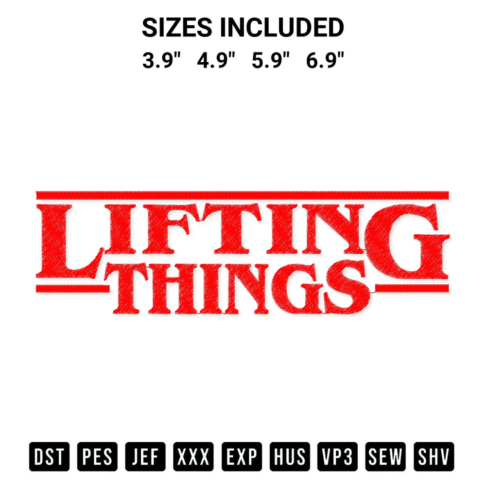 Download the Lifting Things Embroidery Design machine embroidery design exclusively at Designspacks.com. Premium digitized pattern for apparel and DIY crafts. Available sizes: 3.9", 4.9", 5.9", 6.9".