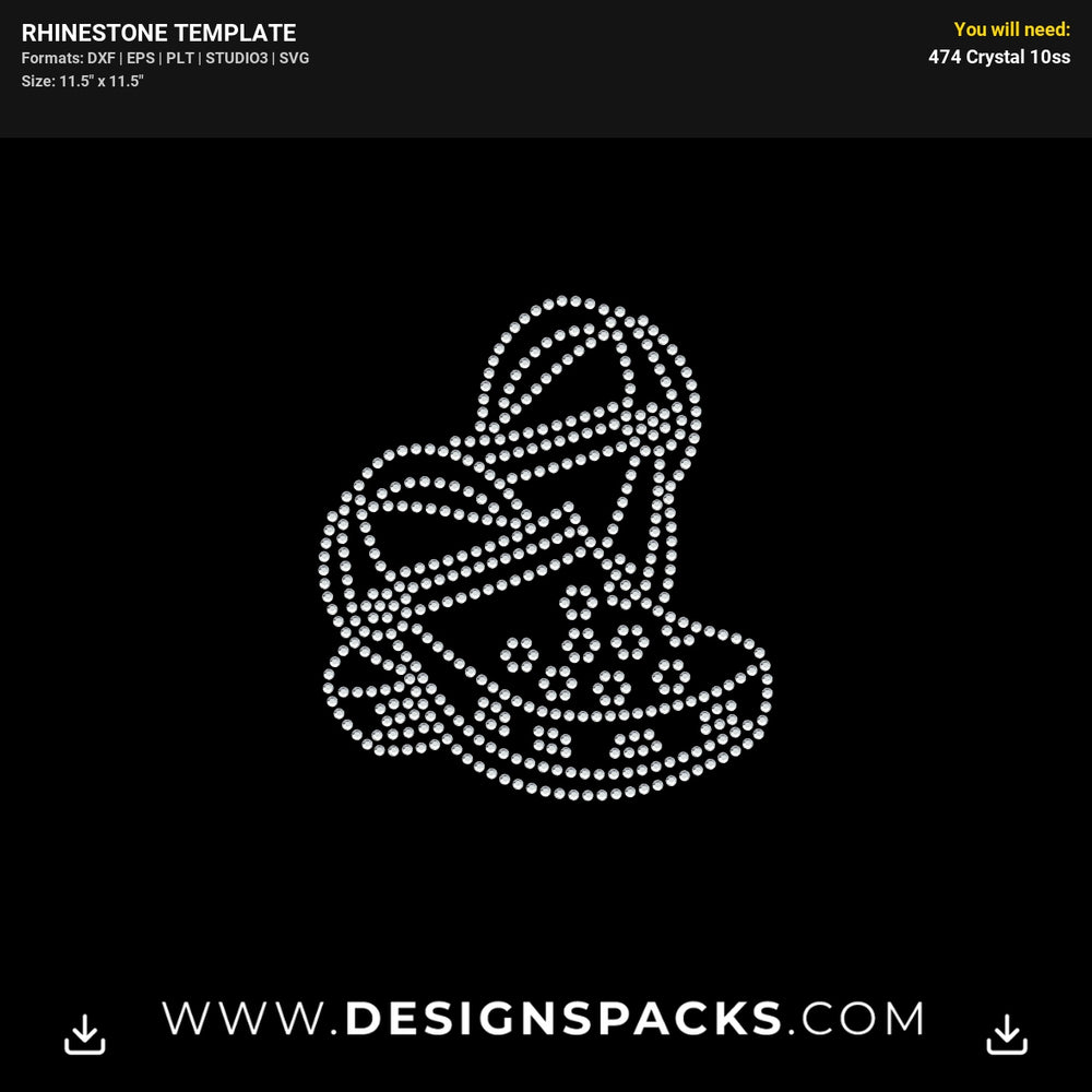 Crocs Shoes Rhinestone Digital Template