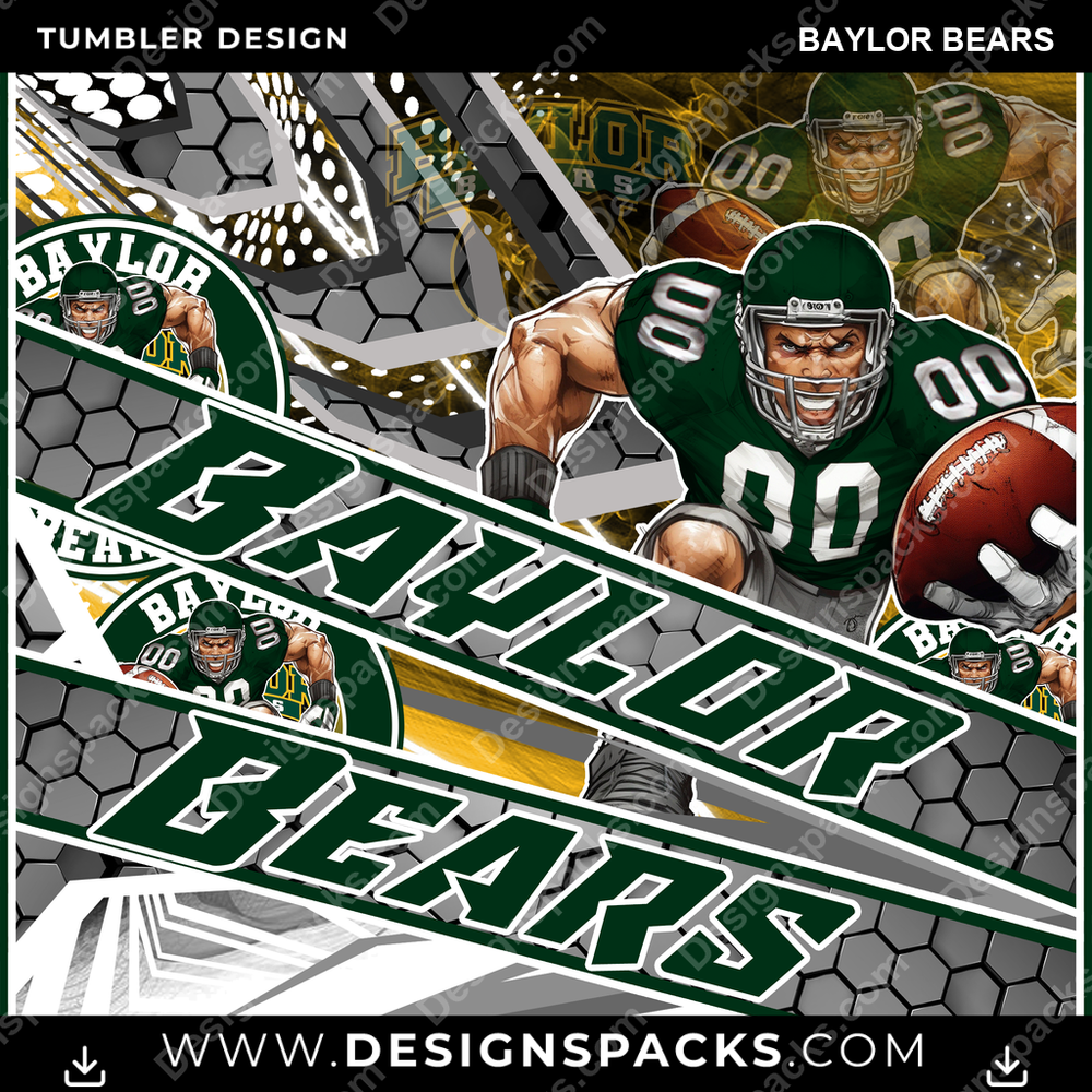 College Sport Fathead Baylor Bears Tumbler Digital Wrap Design