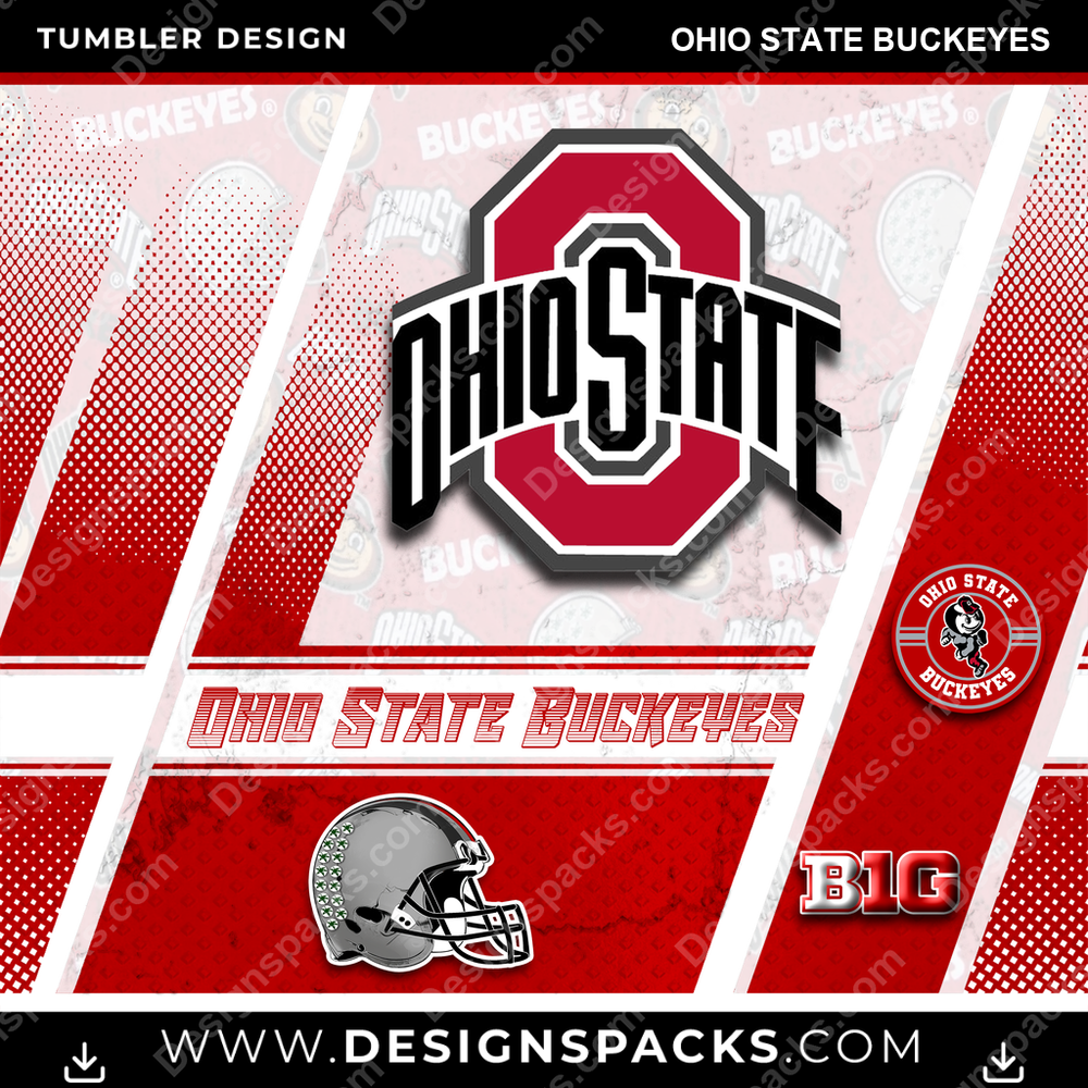 College Sport Sports Ohio State Buckeyes NCAA College Sport Tumbler Digital Wrap Design Download