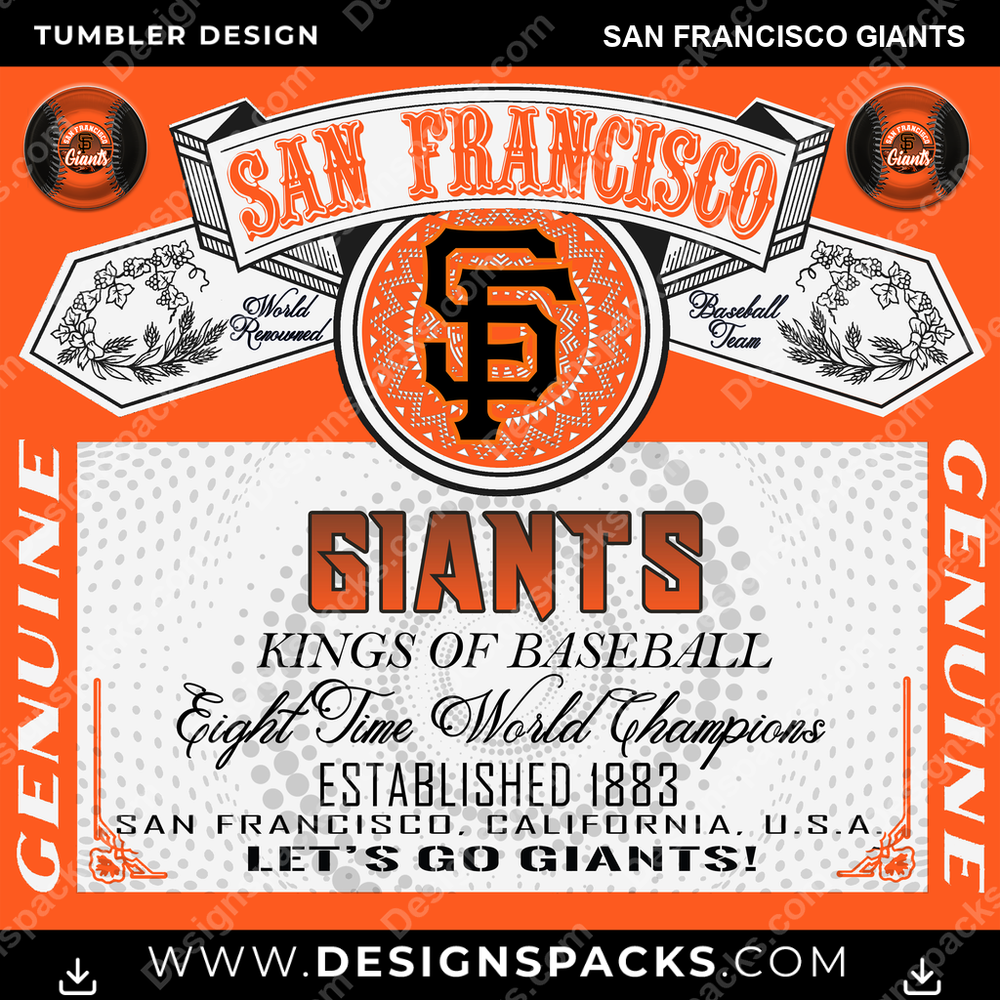 Baseball Budweiser San Francisco Giants Tumbler Digital Wrap Design