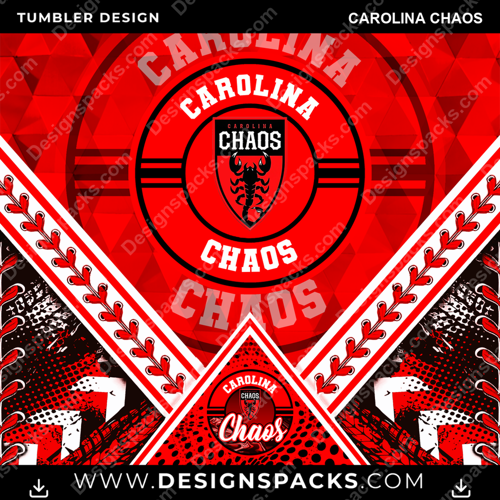 Lacrosse Diamond Carolina Chaos Tumbler Digital Wrap Design