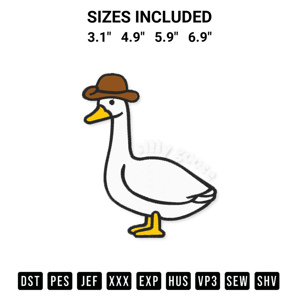 Elevate your next project with our Silly Goose Embroidery Design embroidery file. Shop high-quality digital patterns instantly at Designspacks.com. Available sizes: 3.1", 4.9", 5.9", 6.9".