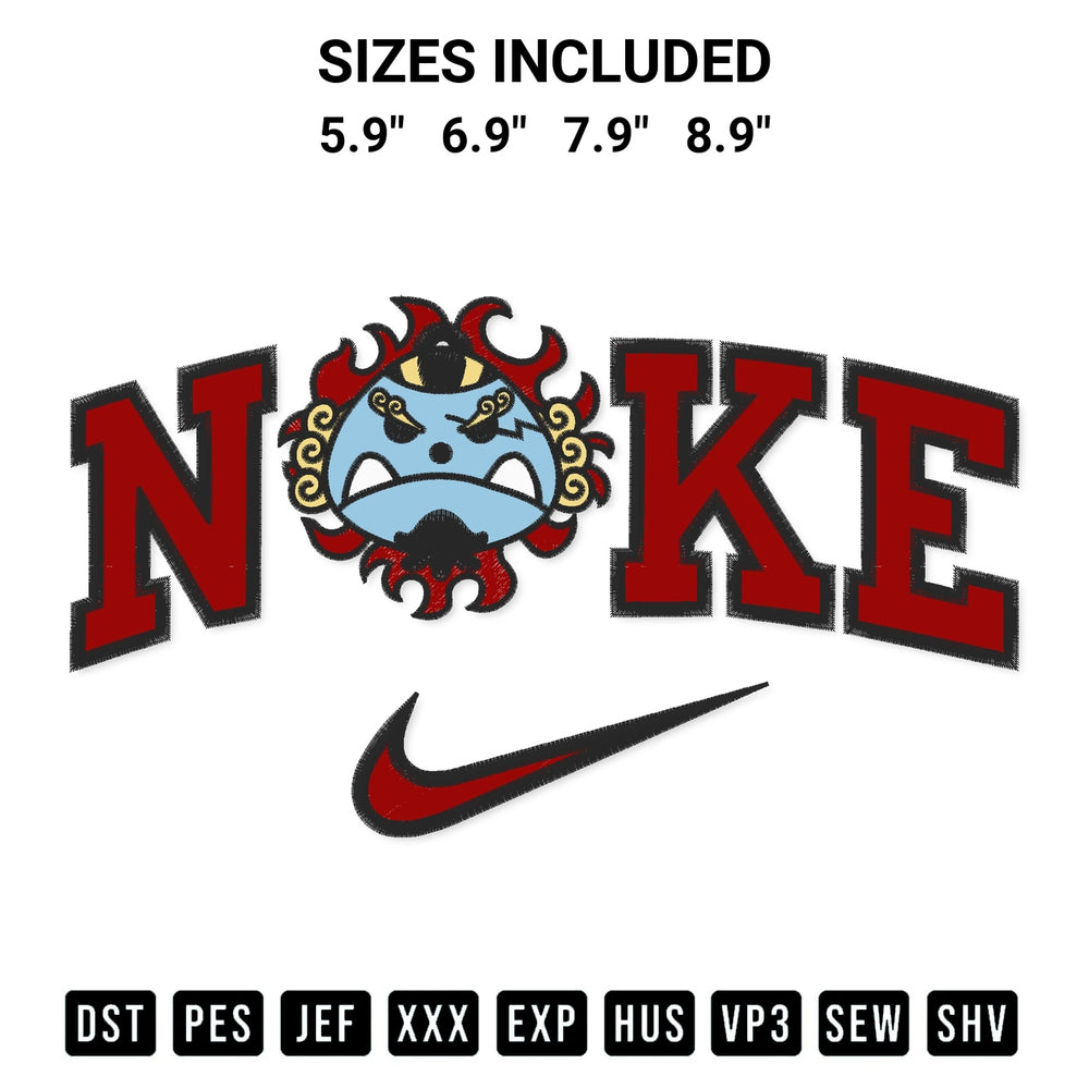Download the Jinbe Logo X Nike Embroidery Design machine embroidery design exclusively at Designspacks.com. Premium digitized pattern for apparel and DIY crafts. Available sizes: 5.9", 6.9", 7.9", 8.9".
