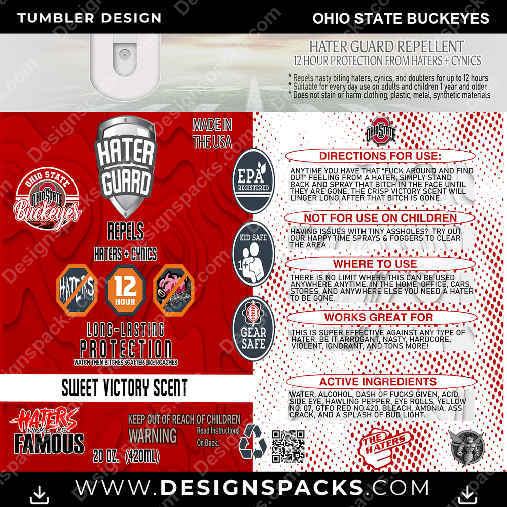 College Sport Hater Guard Ohio State Buckeyes NCAA College Sport Tumbler Digital Wrap Design Download