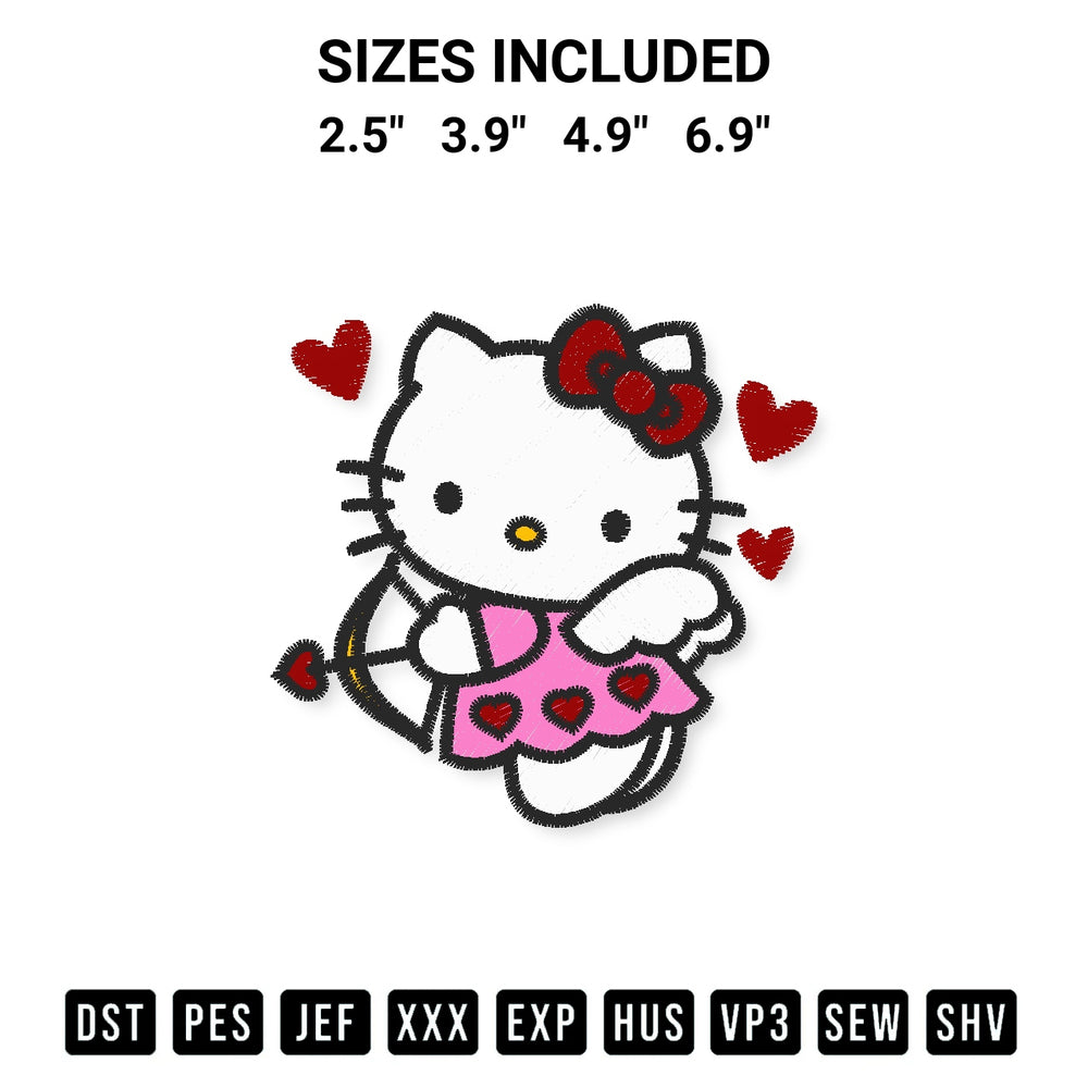 Looking for the perfect pattern? Download the Hello Kitty Cupid Embroidery Design embroidery design today at Designspacks.com. Crisp, clean stitching guaranteed. Available sizes: 2.5", 3.9", 4.9", 6.9".
