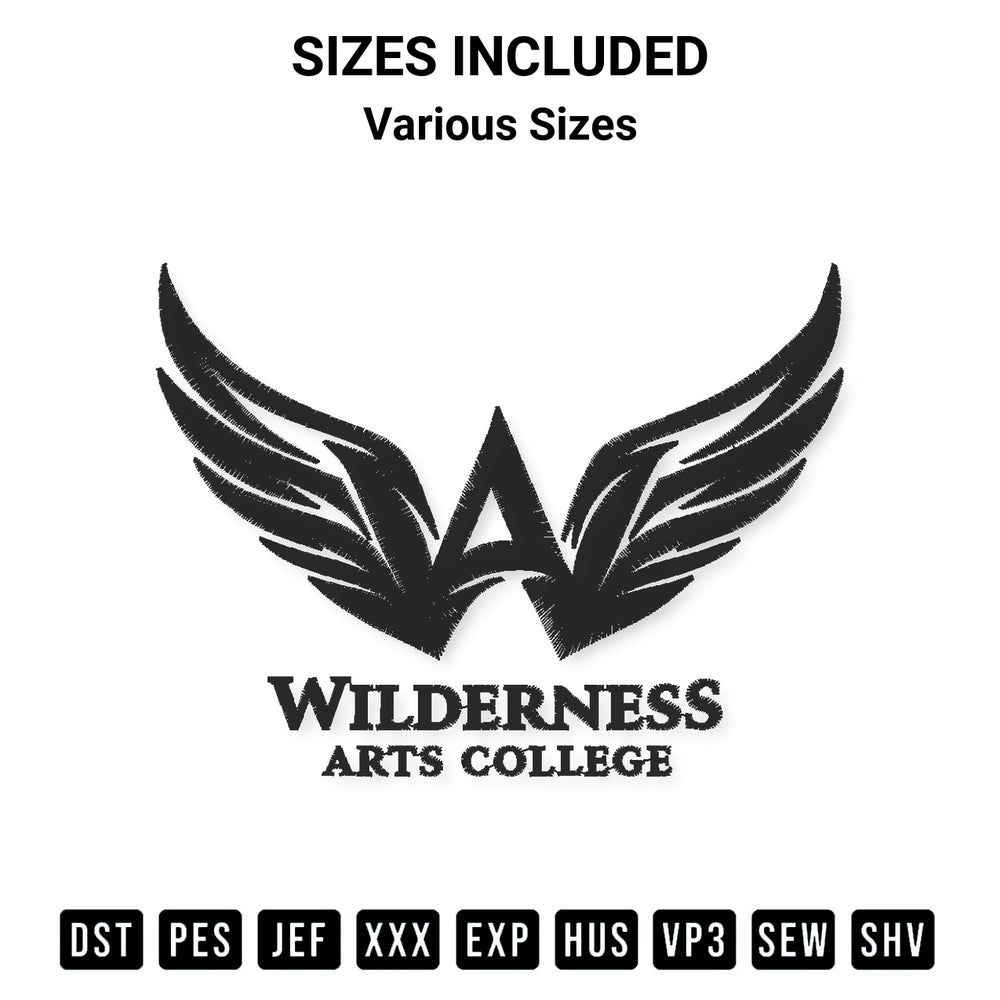 Stitch like a pro with the Wilderness Arts College Embroidery Design embroidery pattern from Designspacks.com. High-quality digital machine embroidery file. Available sizes: Various Sizes.