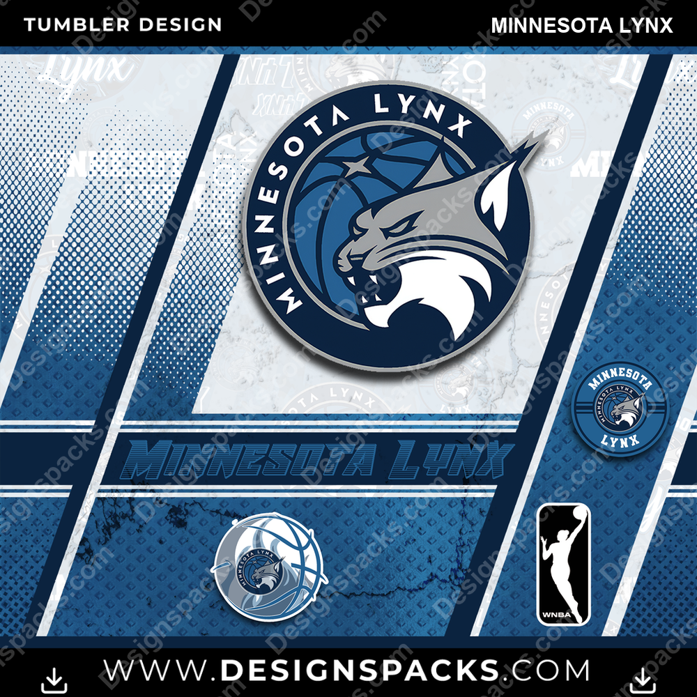 Basketball Sports Minnesota Lynx NBA Basketball Tumbler Digital Wrap Design Download