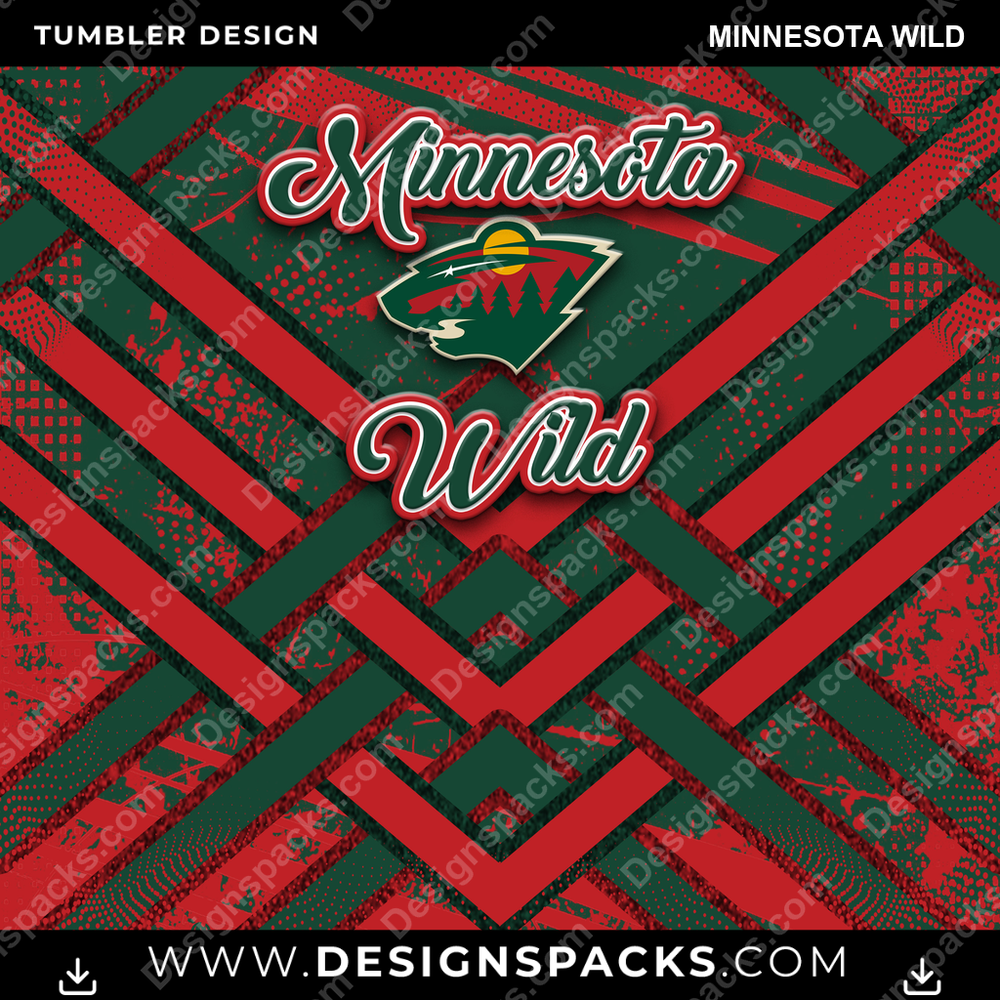 Ice Hockey Glitter Stripe Minnesota Wild NHL Hockey Tumbler Digital Wrap Design Download