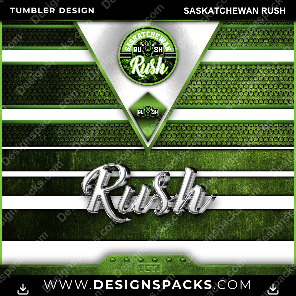 Lacrosse YETI Saskatchewan Rush Tumbler Digital Wrap Design