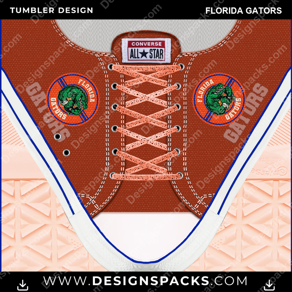 College Sport Converse Florida Gators Tumbler Digital Wrap Design