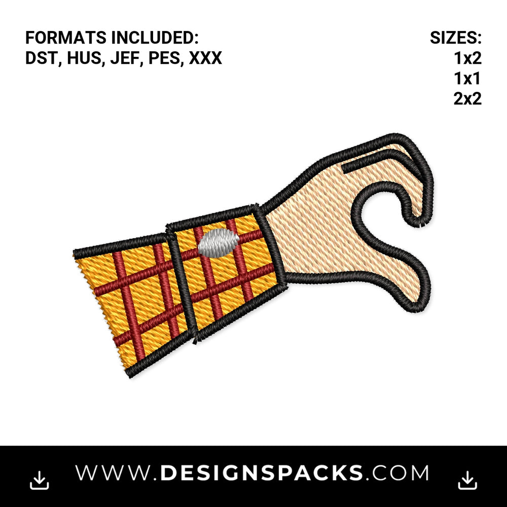 Woody Cowboy Half Heart Hand Embroidery Design - Instant digital download pattern at Designspacks.com