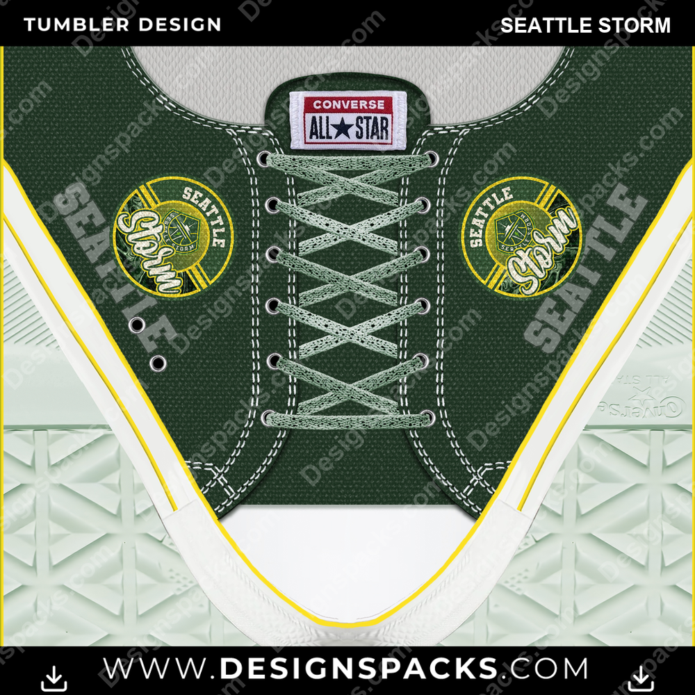Basketball Converse Seattle Storm Tumbler Digital Wrap Design
