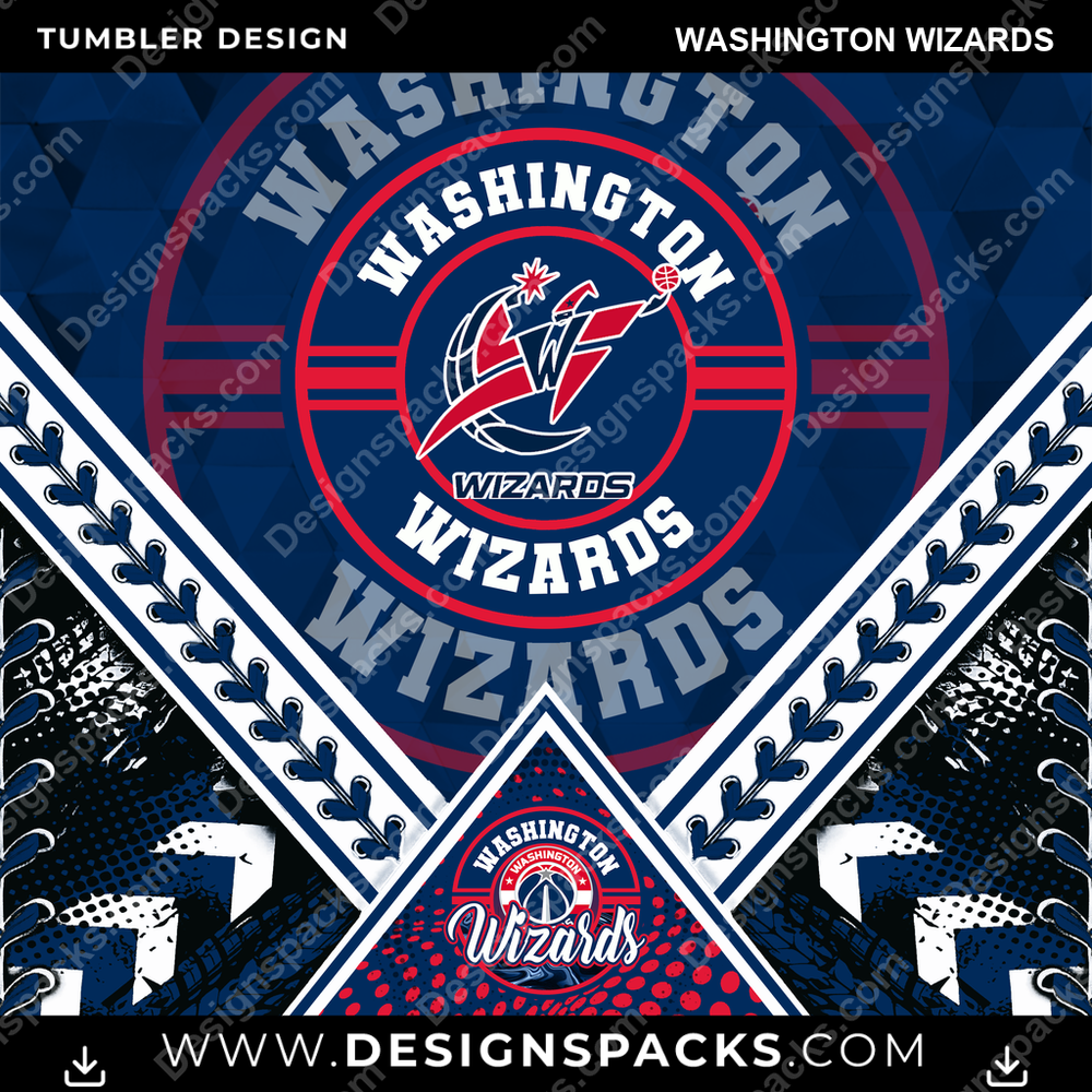 Basketball Diamond Washington Wizards Tumbler Digital Wrap Design