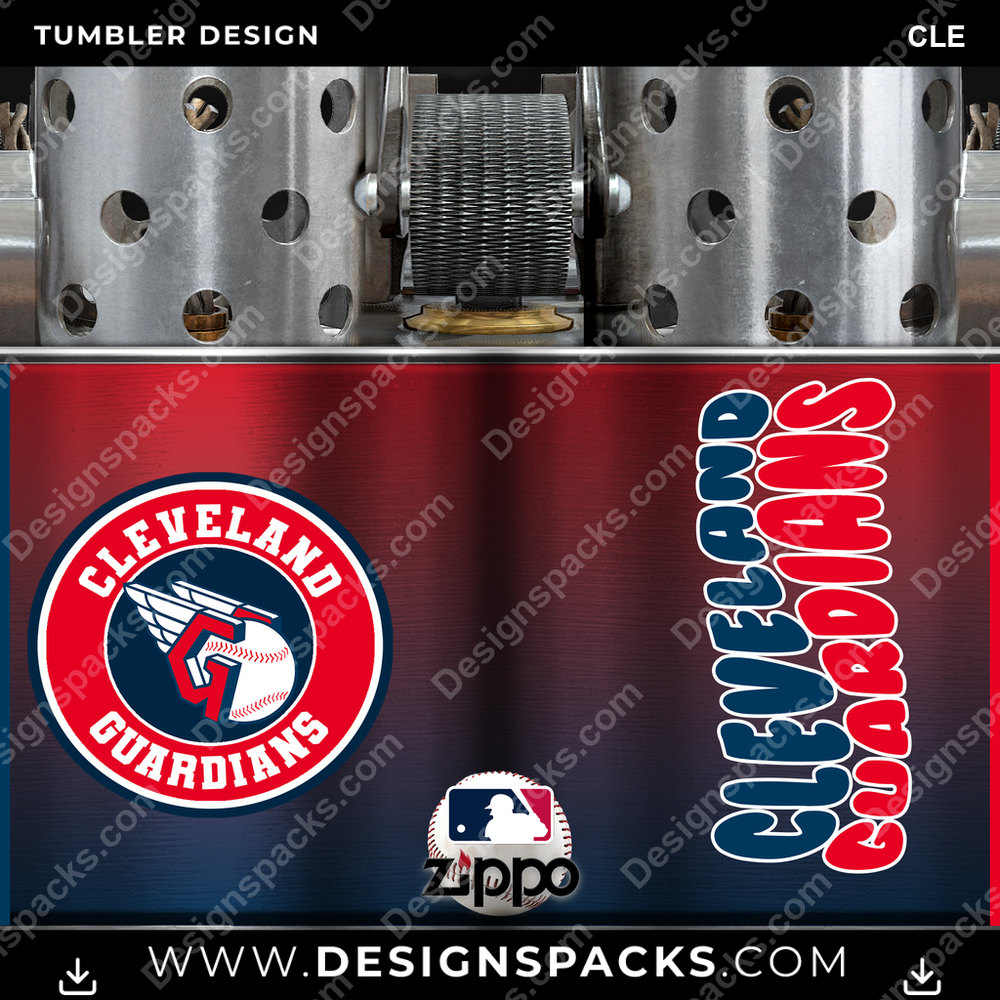 Baseball Zippo Lighter CLE Tumbler Digital Wrap Design