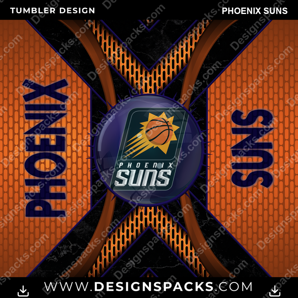 Basketball Metal Grating Phoenix Suns Tumbler Digital Wrap Design