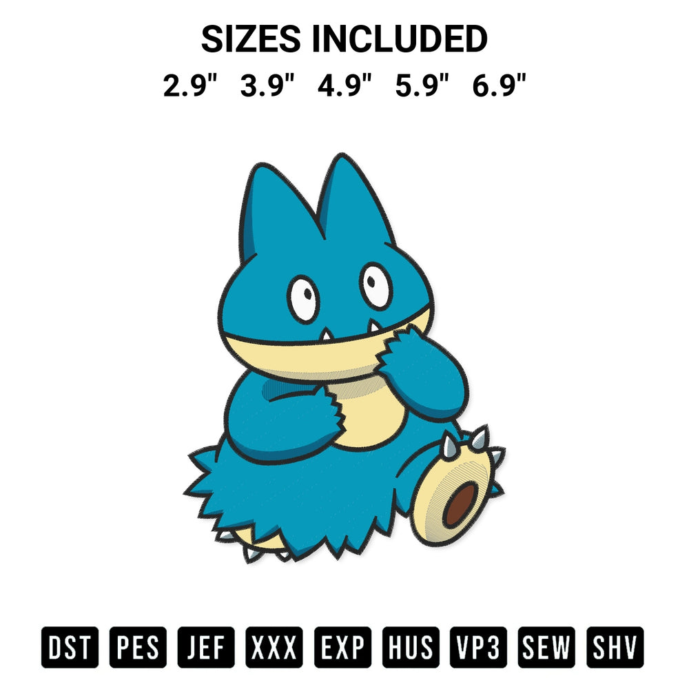 Download the Munchlax Pokemon Embroidery Design machine embroidery design exclusively at Designspacks.com. Premium digitized pattern for apparel and DIY crafts. Available sizes: 2.9", 3.9", 4.9", 5.9", 6.9".