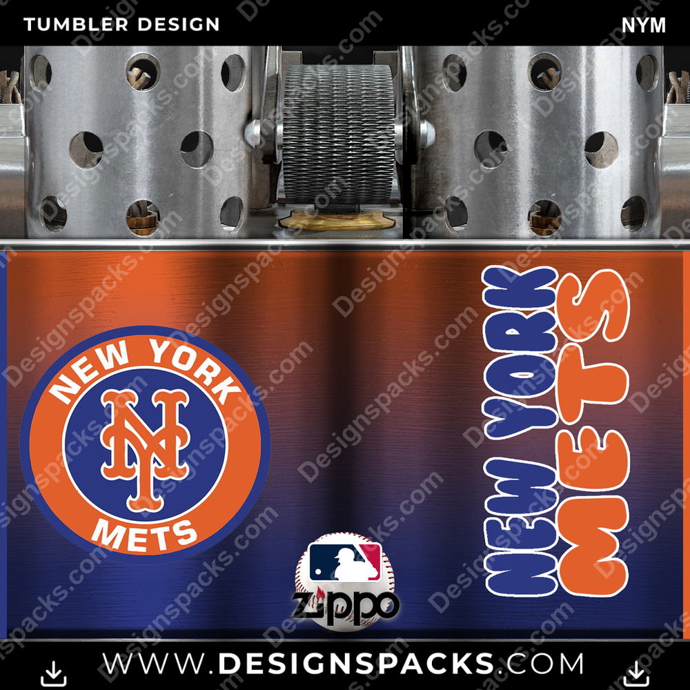 Baseball Zippo Lighter NYM Tumbler Digital Wrap Design