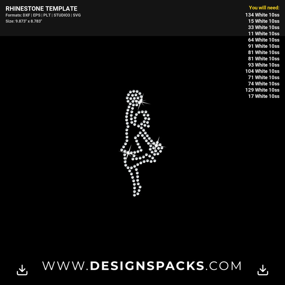 Cheer Elements Bundle Rhinestone Digital Template
