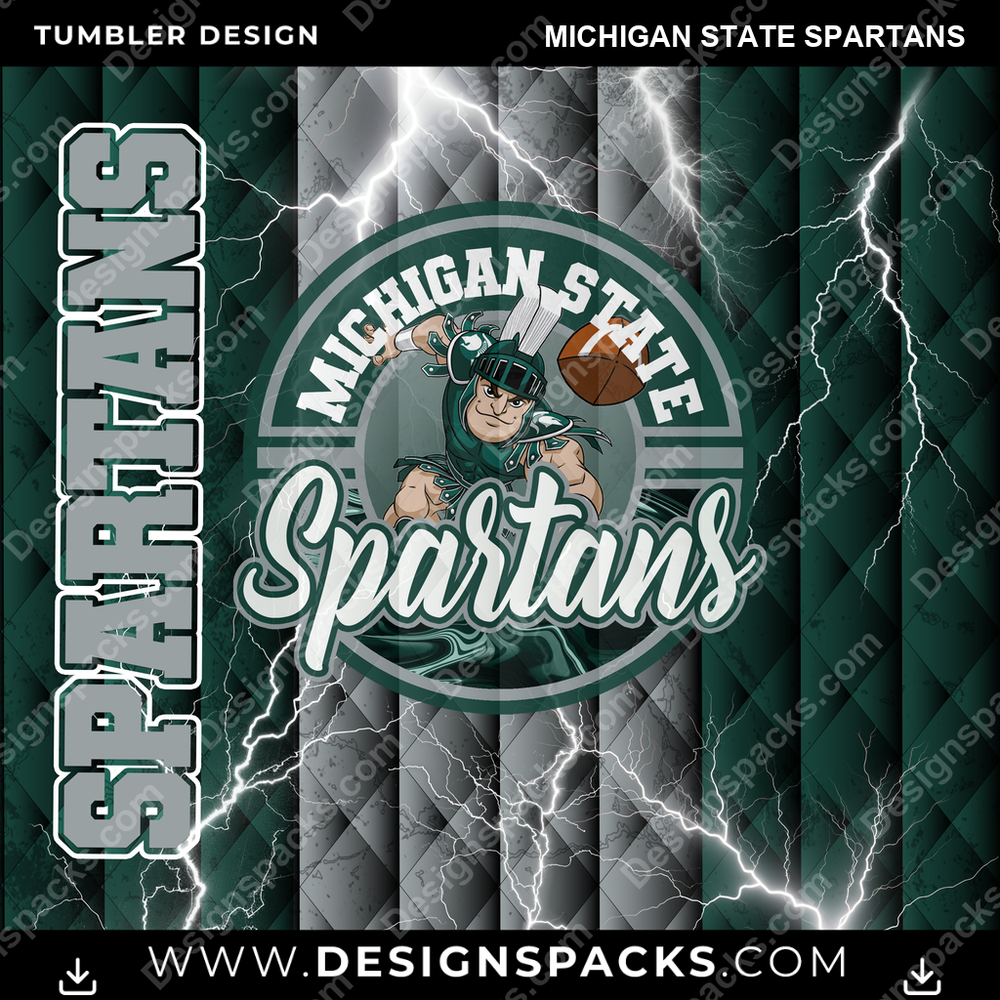College Sport Diamond Michigan State Spartans NCAA College Sport Tumbler Digital Wrap Design Download