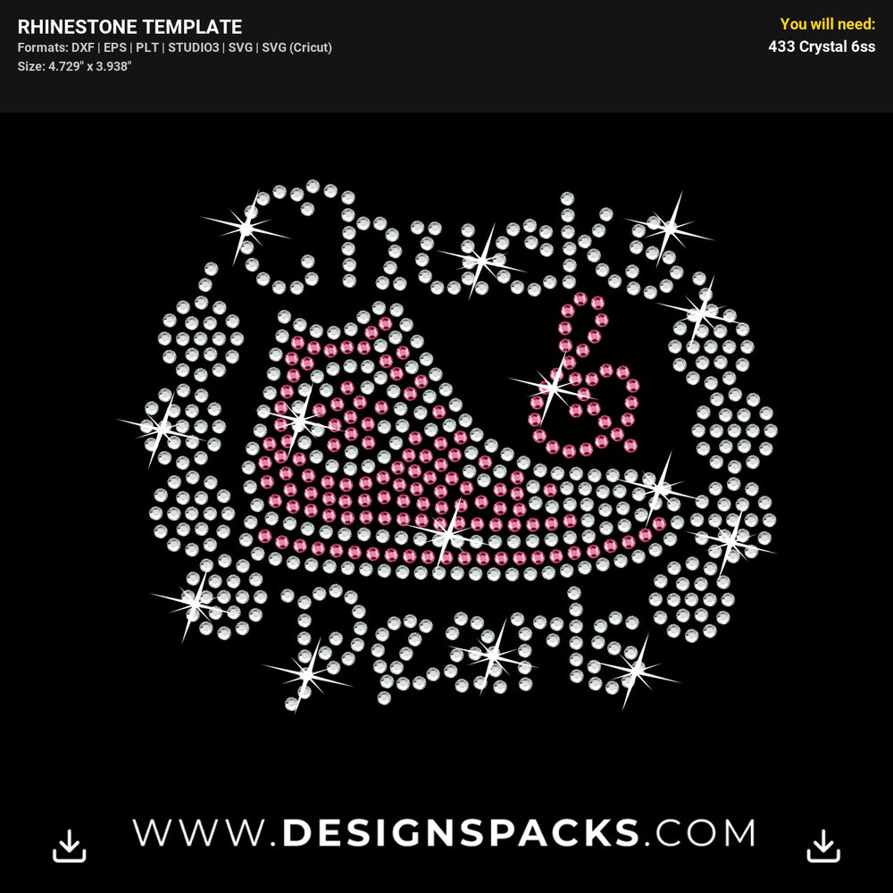 Chucks Pearls Mask Rhinestone Digital Template