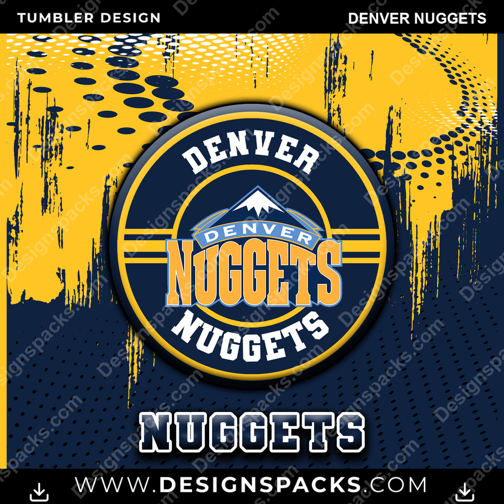 Basketball Dot Logo Denver Nuggets Tumbler Digital Wrap Design