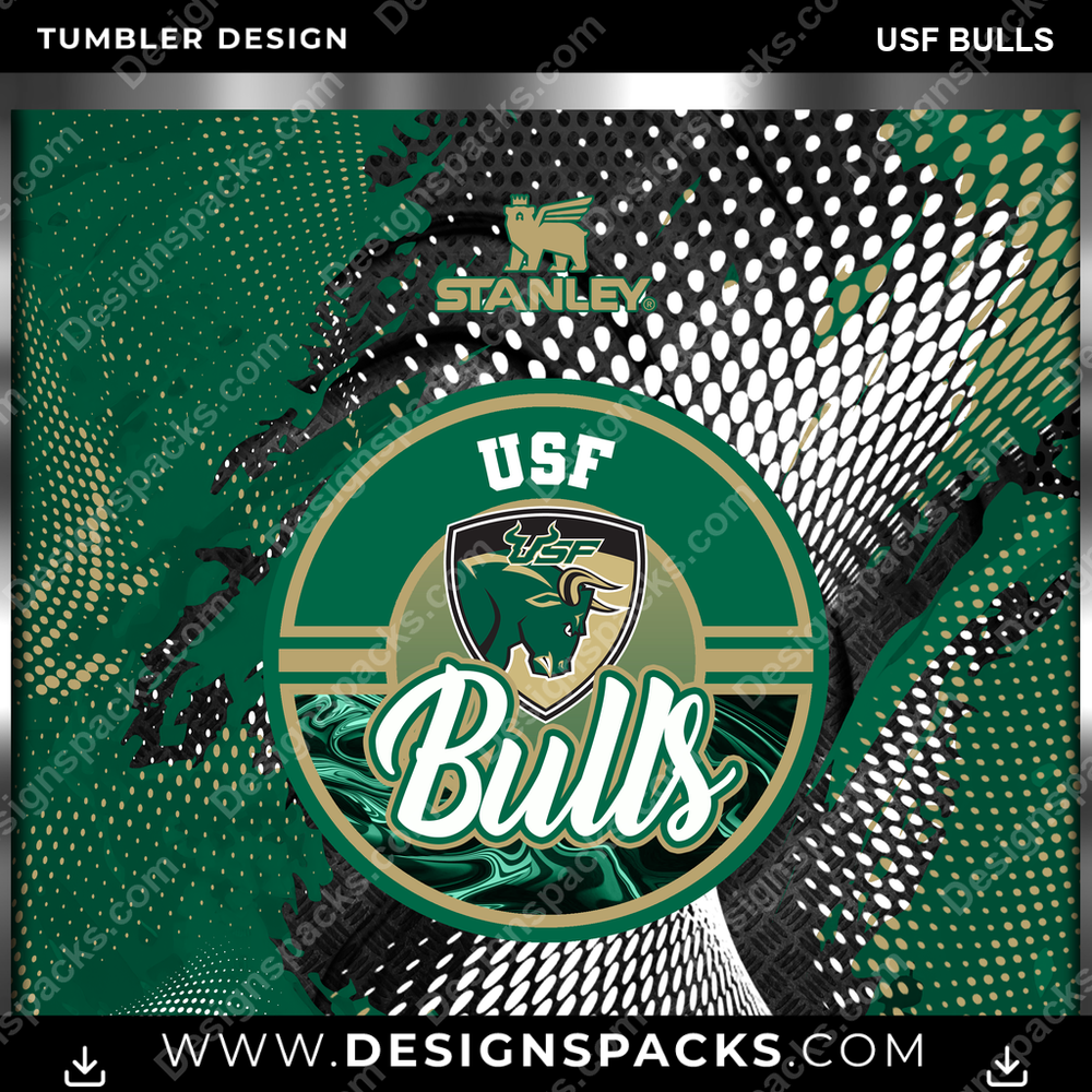 College Sport Stanley USF Bulls Tumbler Digital Wrap Design
