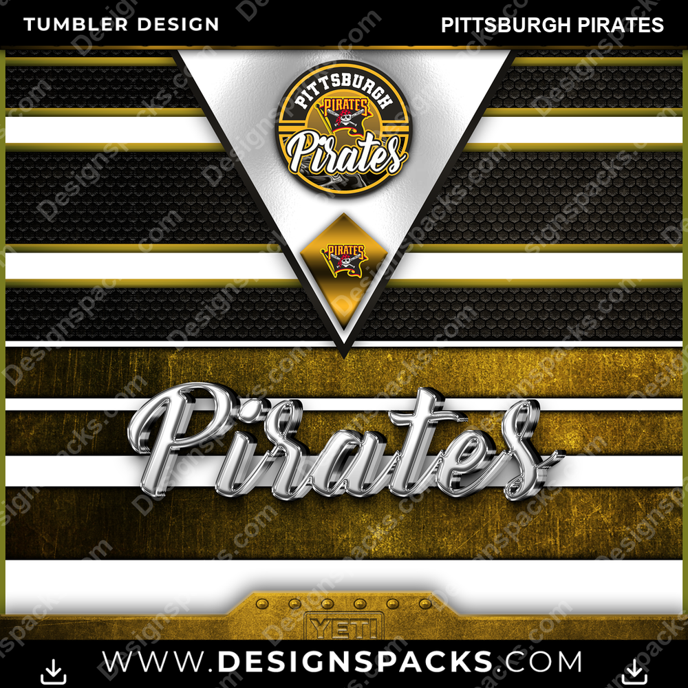 Baseball YETI Pittsburgh Pirates Tumbler Digital Wrap Design