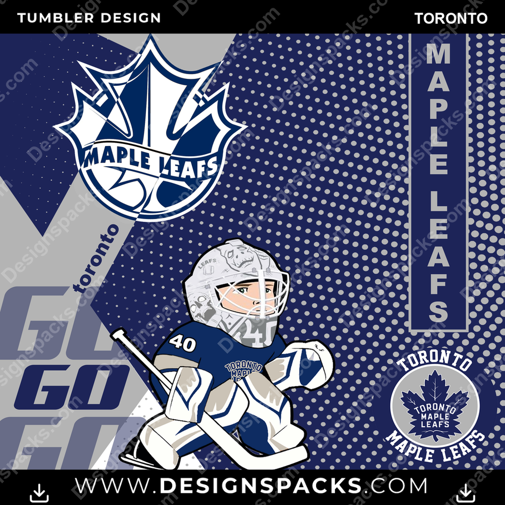 Ice Hockey GO Toronto Tumbler Digital Wrap Design