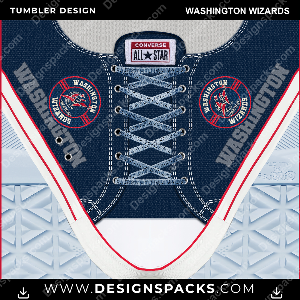 Basketball Converse Washington Wizards Tumbler Digital Wrap Design