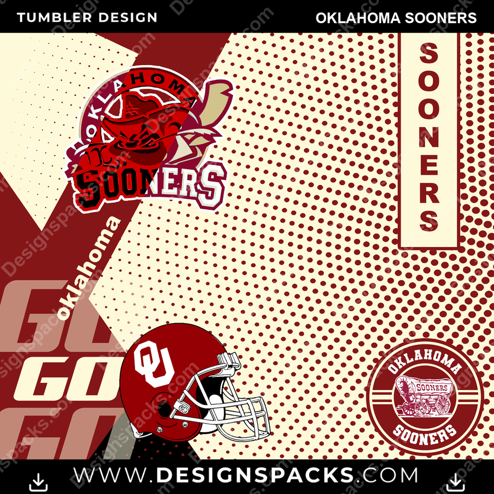 College Sport GO Oklahoma Sooners NCAA College Sport Tumbler Digital Wrap Design Download