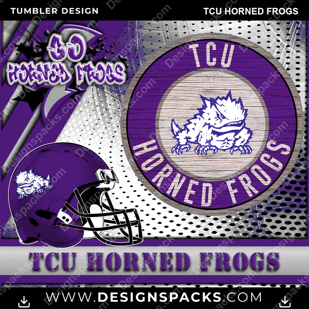 College Sport Go Team 2 TCU Horned Frogs NCAA College Sport Tumbler Digital Wrap Design Download