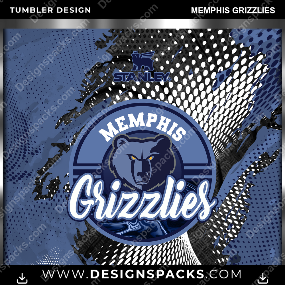 Basketball Stanley Memphis Grizzlies Tumbler Digital Wrap Design
