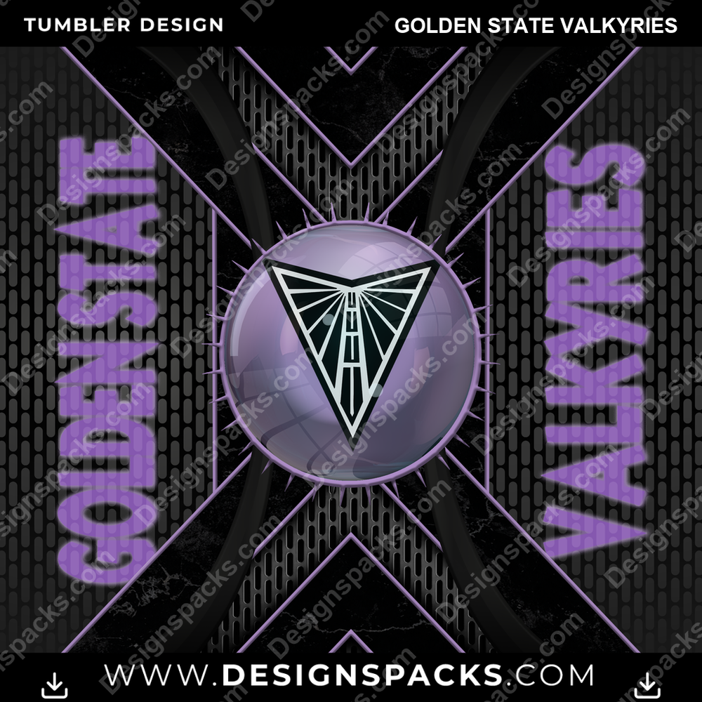Basketball Metal Grating Golden State Valkyries NBA Basketball Tumbler Digital Wrap Design Download