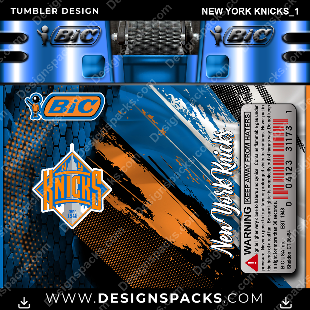 Basketball BIC Lighter New York Knicks_1 Tumbler Digital Wrap Design