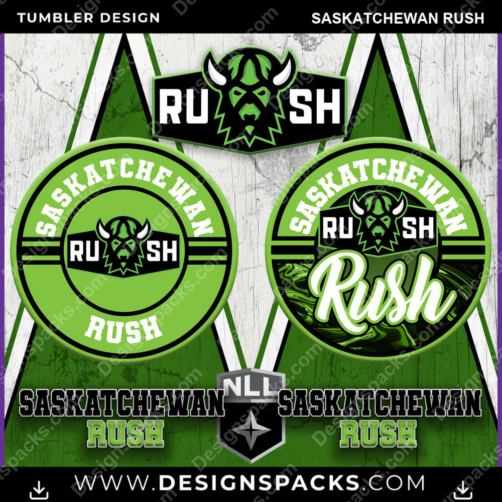 Lacrosse Sports Saskatchewan Rush Tumbler Digital Wrap Design