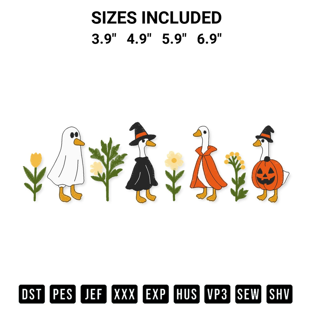 Download the Sorcerer Geese And Flowers Embroidery Design machine embroidery design exclusively at Designspacks.com. Premium digitized pattern for apparel and DIY crafts. Available sizes: 3.9", 4.9", 5.9", 6.9".
