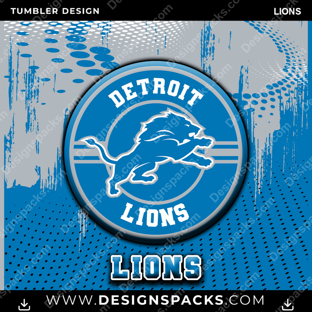 Football Dot Logo Lions Tumbler Digital Wrap Design
