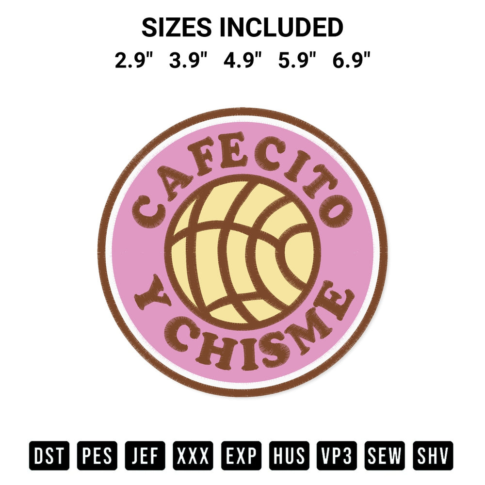 Looking for the perfect pattern? Download the Cafecito Y Chisme Circle Embroidery Design embroidery design today at Designspacks.com. Crisp, clean stitching guaranteed. Available sizes: 2.9", 3.9", 4.9", 5.9", 6.9".