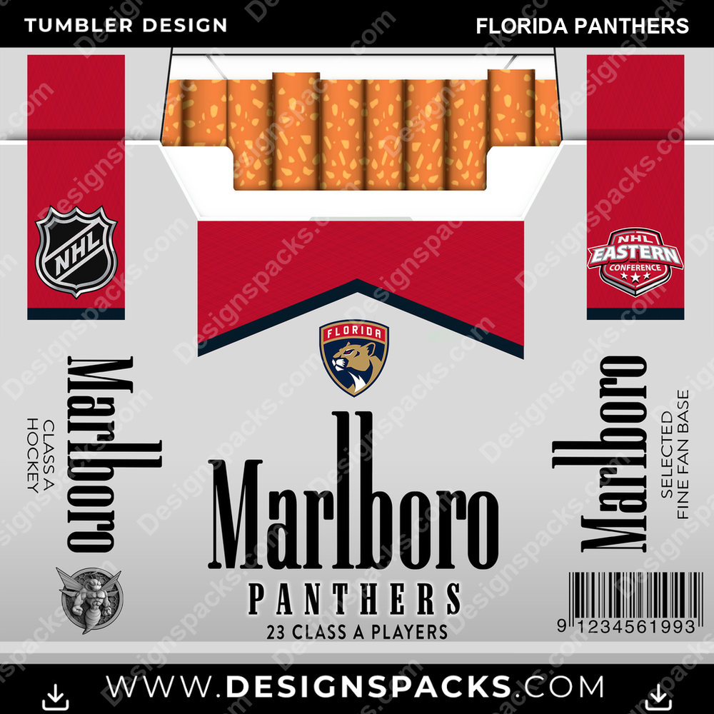 Ice Hockey Marlboro Florida Panthers NHL Hockey Tumbler Digital Wrap Design Download