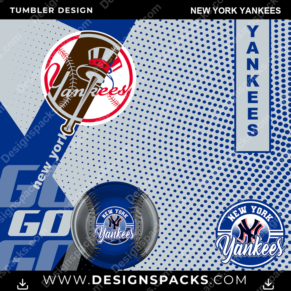 Baseball GO New York Yankees Tumbler Digital Wrap Design