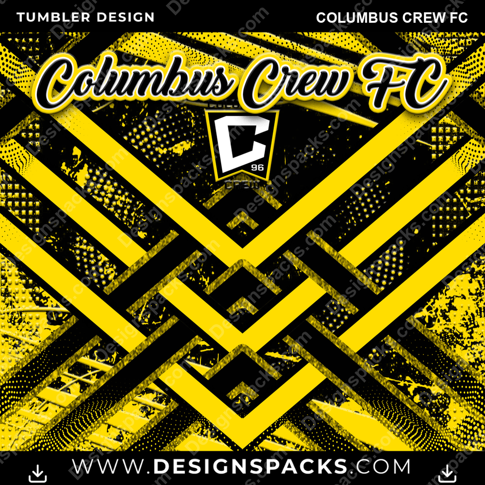 US Soccer Glitter Stripe Columbus Crew FC Tumbler Digital Wrap Design