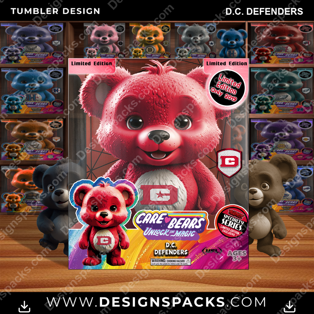 Canada Football Care Bear Box D.C. Defenders CFL Canada Tumbler Digital Wrap Design Download