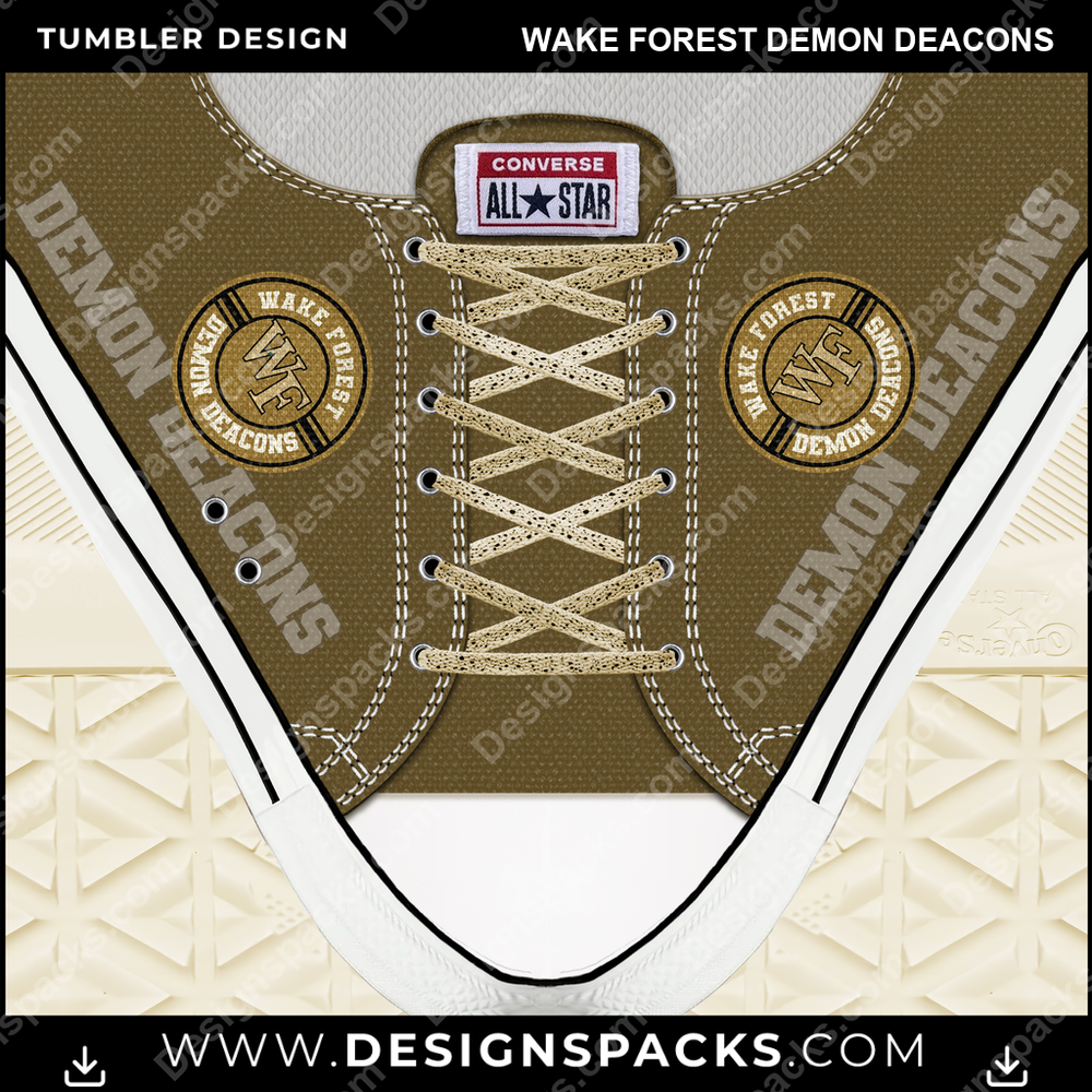 College Sport Converse Wake Forest Demon Deacons Tumbler Digital Wrap Design
