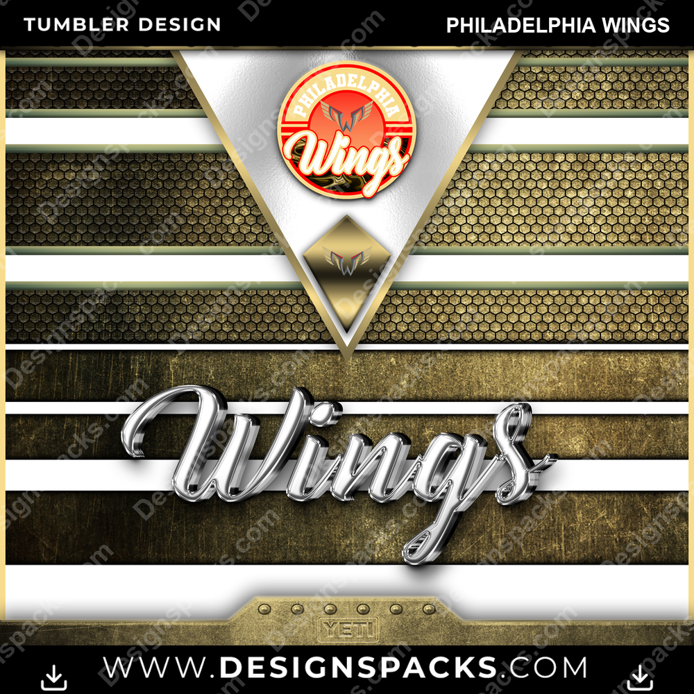 Lacrosse YETI Philadelphia Wings Tumbler Digital Wrap Design