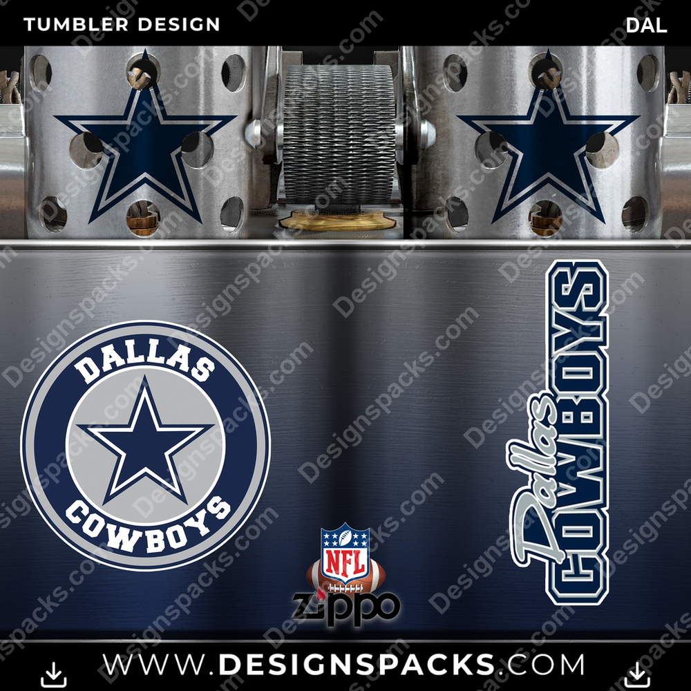 Football Zippo Lighter DAL Tumbler Digital Wrap Design