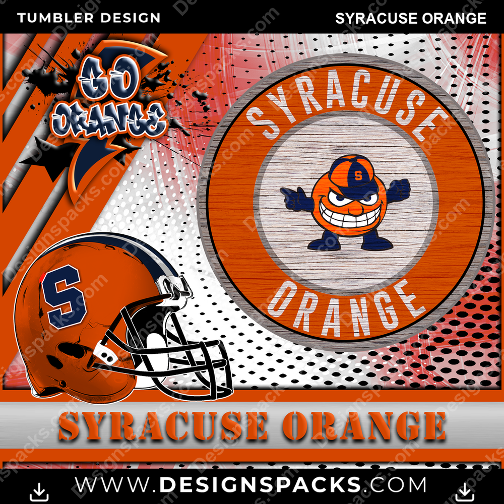 College Sport Go Team 2 Syracuse Orange NCAA College Sport Tumbler Digital Wrap Design Download
