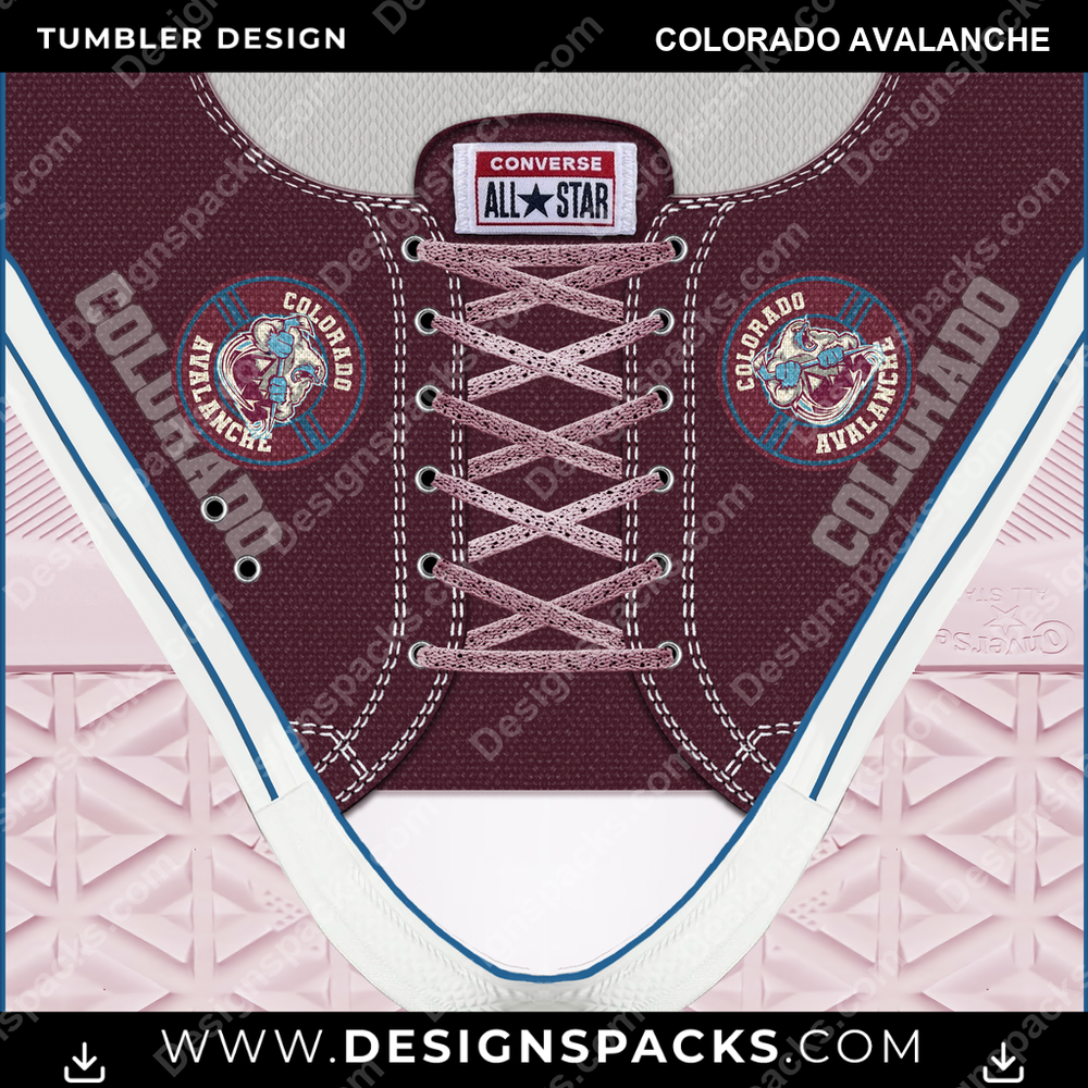 Ice Hockey Converse Colorado Avalanche Tumbler Digital Wrap Design