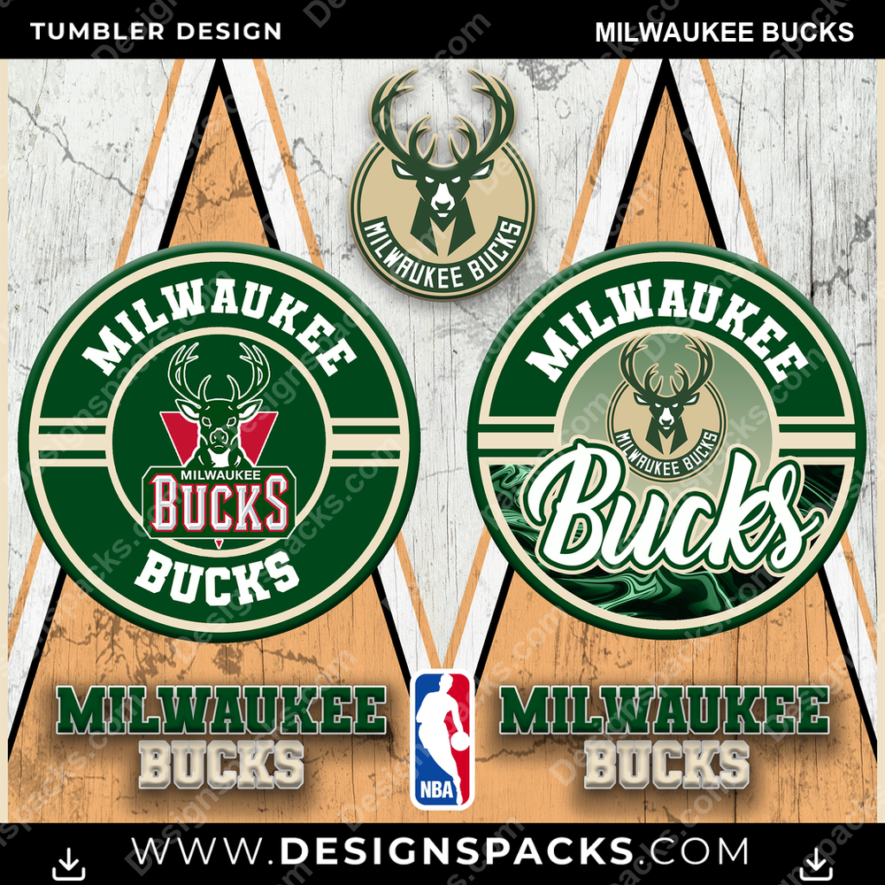 Basketball Sports Milwaukee Bucks NBA Basketball Tumbler Digital Wrap Design Download