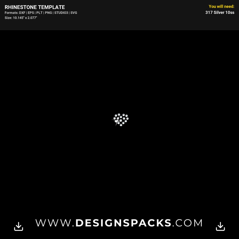 Hearts Various Rhinestone Digital Template